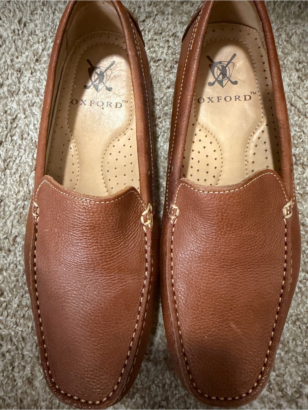 The Oxford Shop Men's Eric Leather Driving Loafers Brown 10.5M